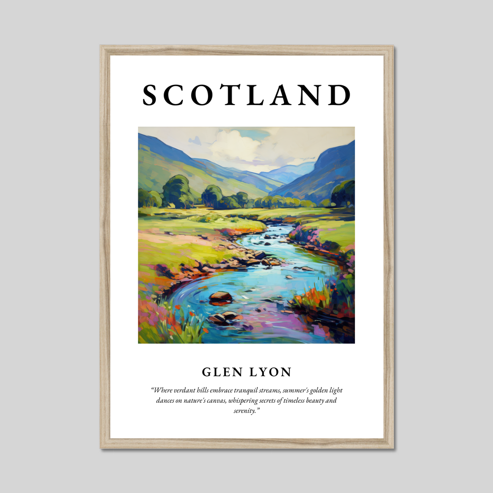 Poster in a natural frame with the word Scotland