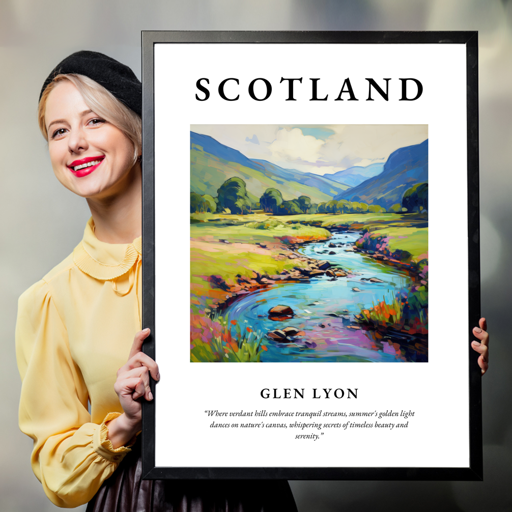 Person holding a poster of Glen Lyon