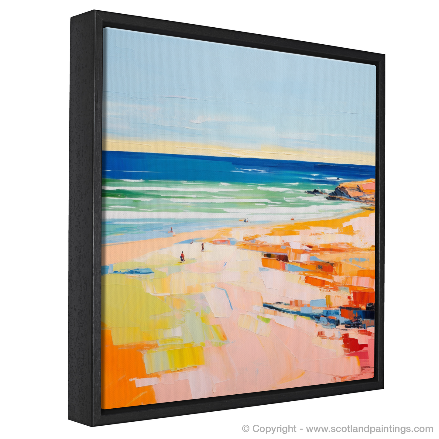 Painting and Art Print of St Cyrus Beach, Aberdeenshire in summer entitled "Aberdeenshire Summer Serenade".