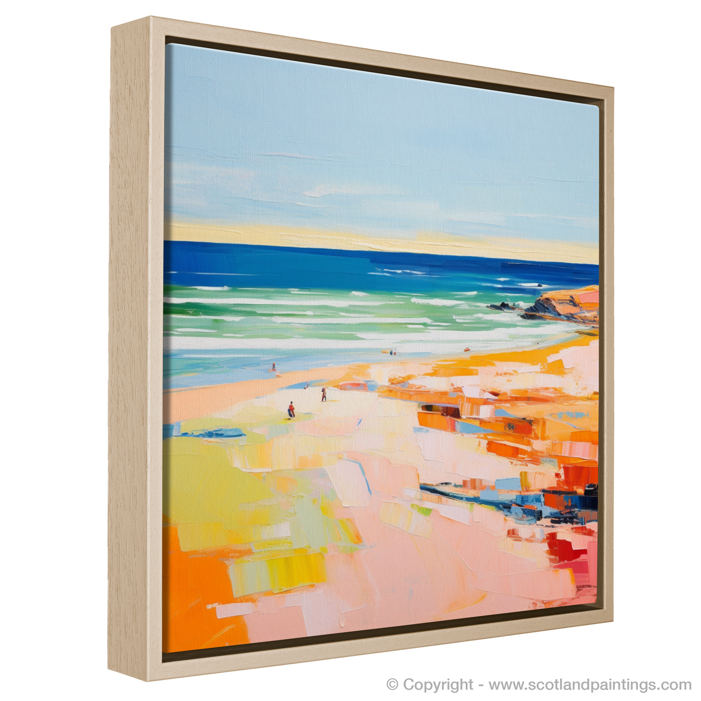 Painting and Art Print of St Cyrus Beach, Aberdeenshire in summer entitled "Aberdeenshire Summer Serenade".