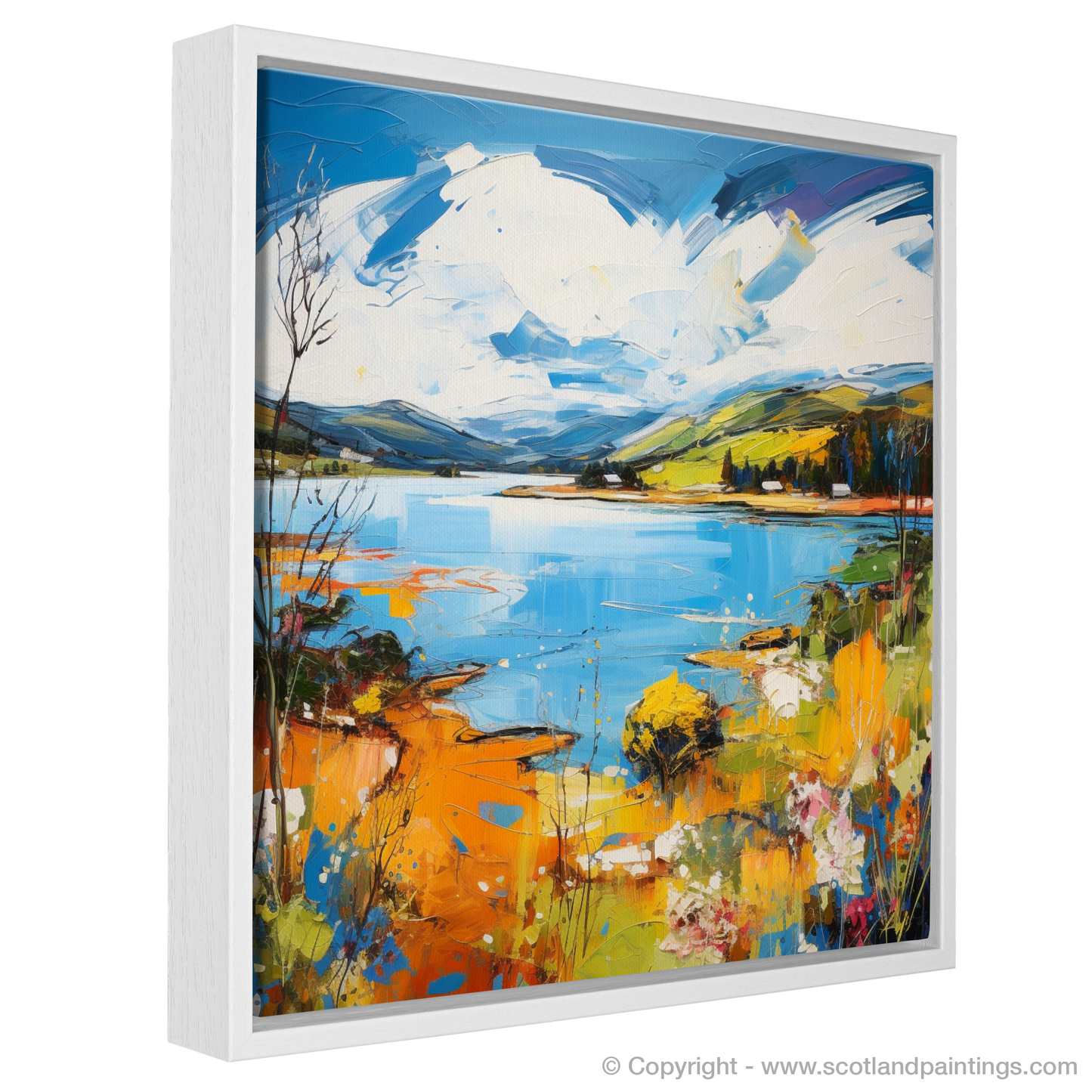 Painting and Art Print of Loch Fyne, Argyll and Bute in summer entitled "Summer Splendour at Loch Fyne".