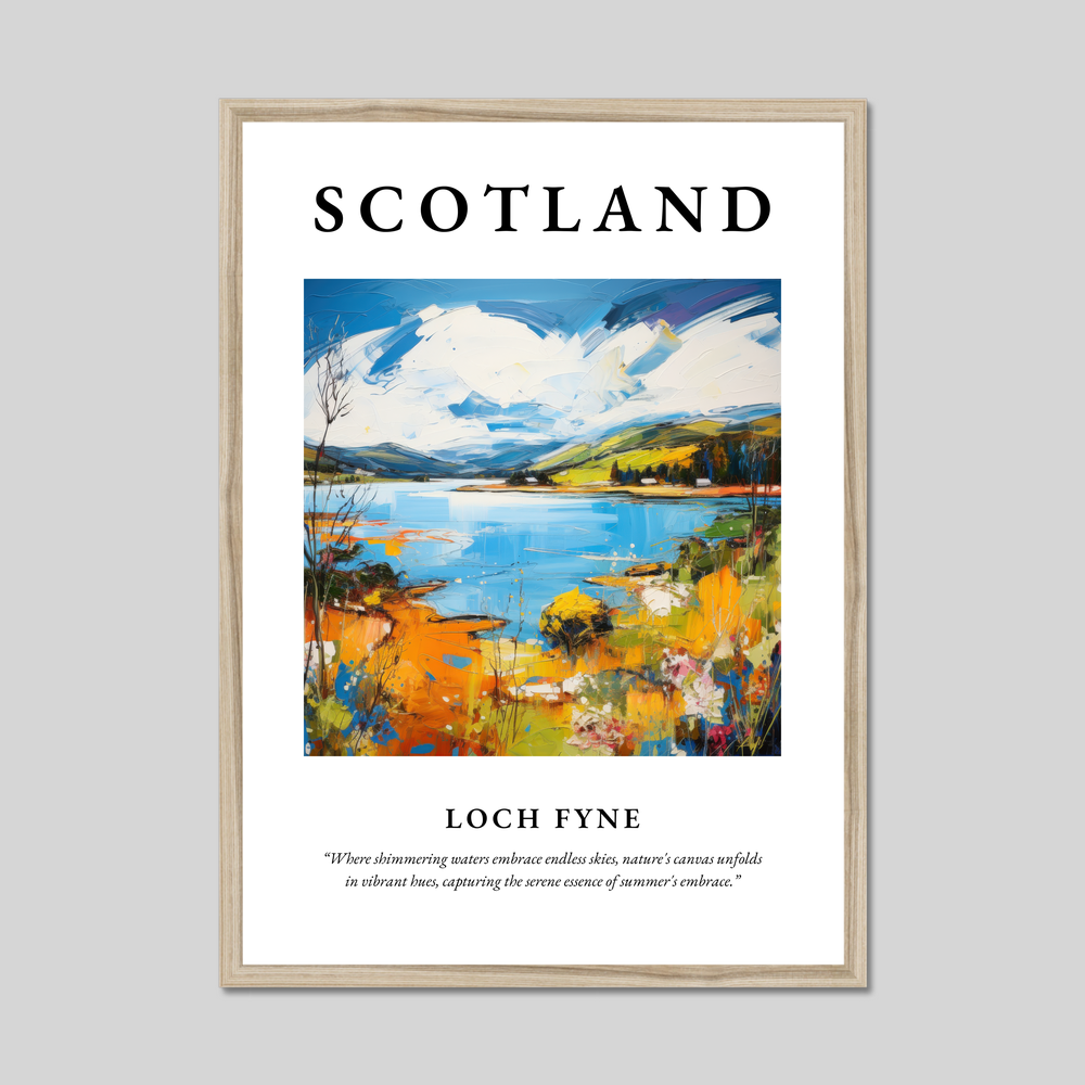 Poster in a natural frame with the word Scotland