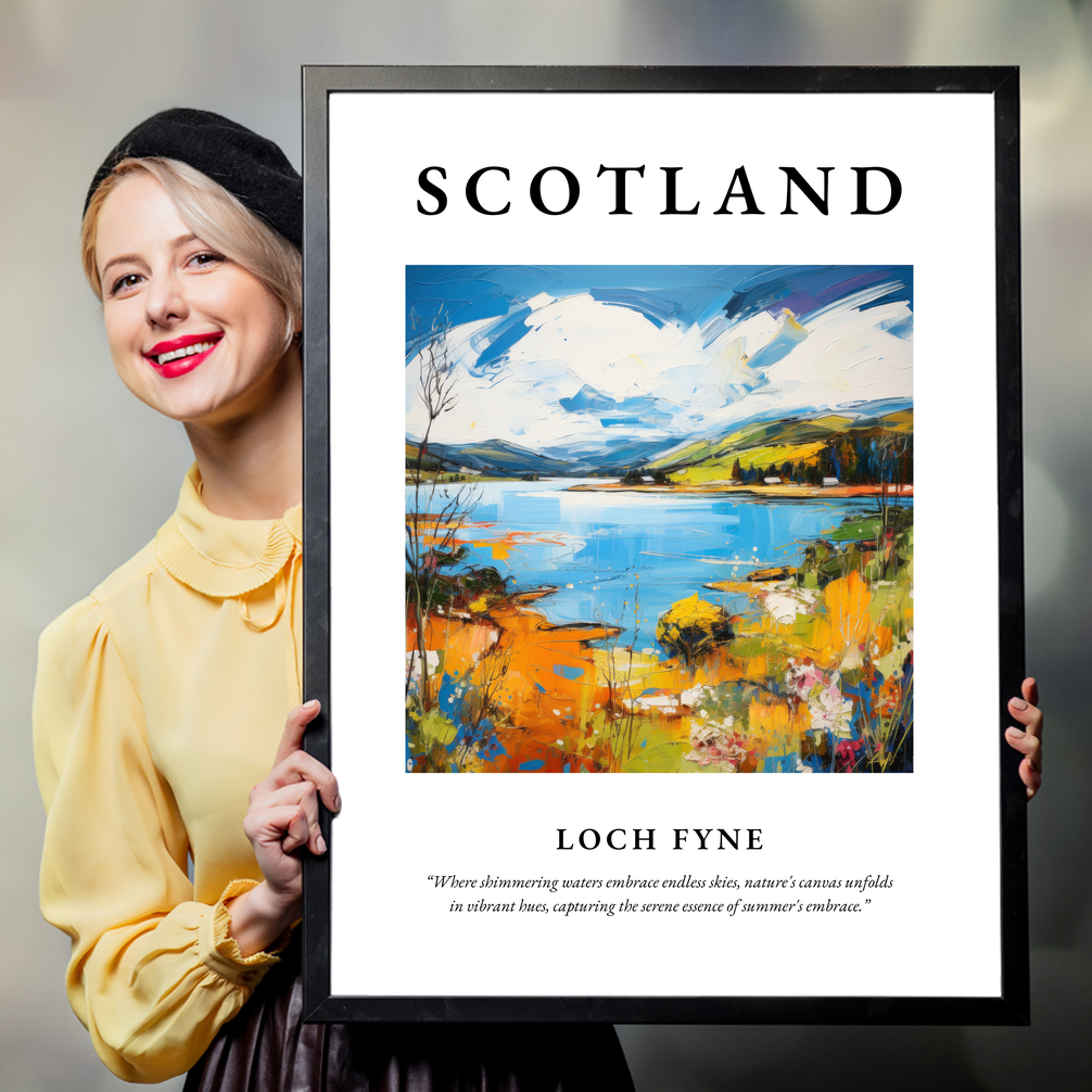 Person holding a poster of Loch Fyne