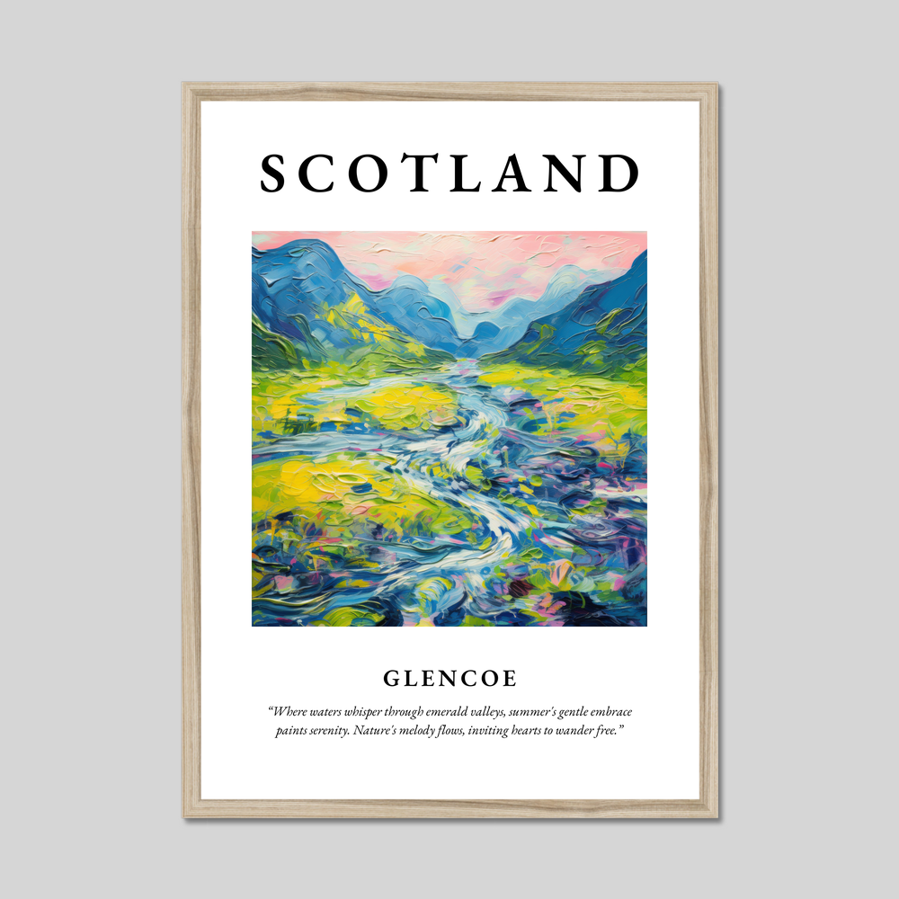 Poster in a natural frame with the word Scotland