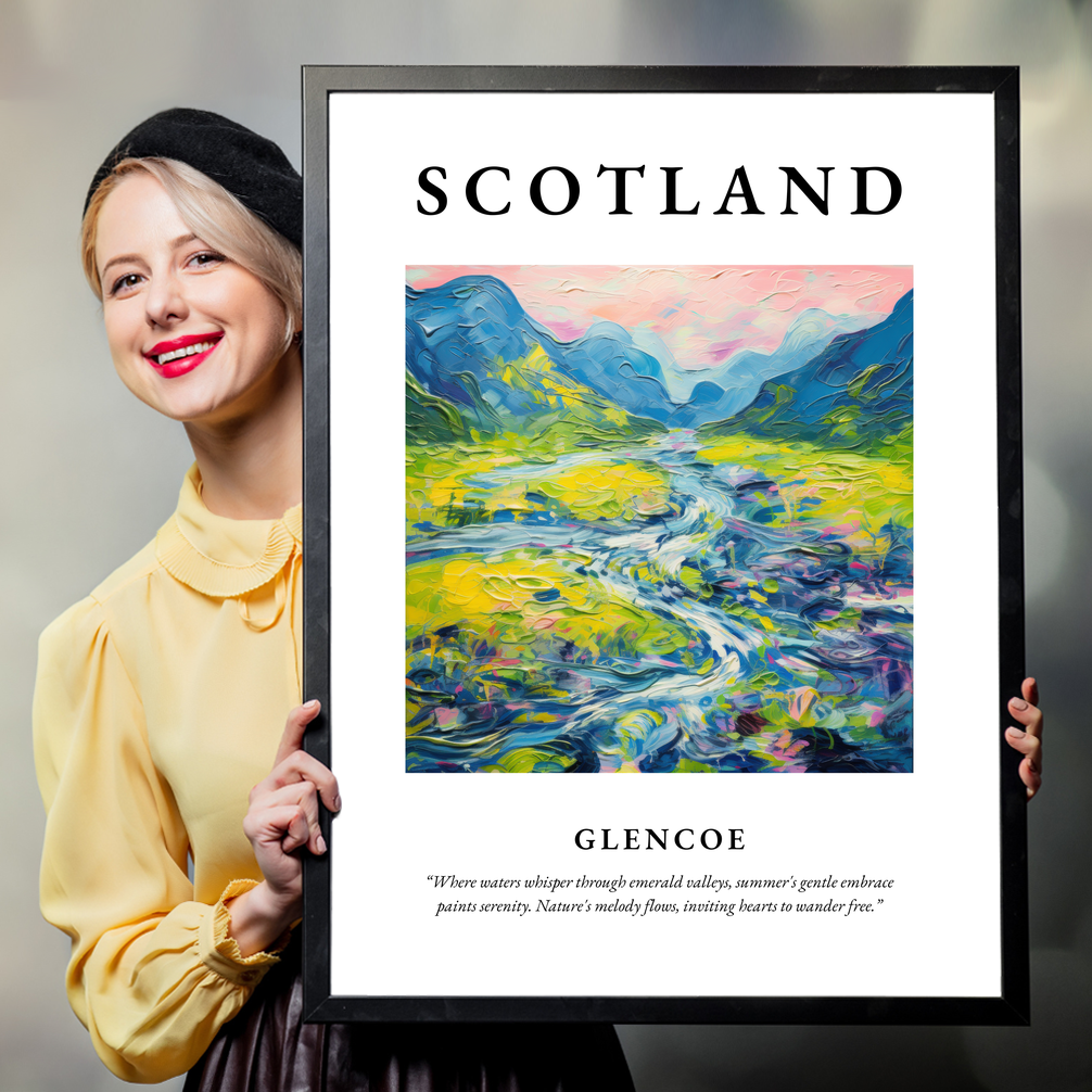 Person holding a poster of Glencoe