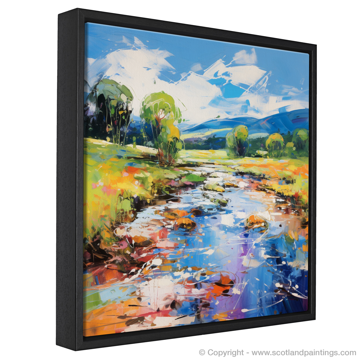 Painting and Art Print of River Carron, Ross-shire in summer entitled "Summer Symphony on River Carron".