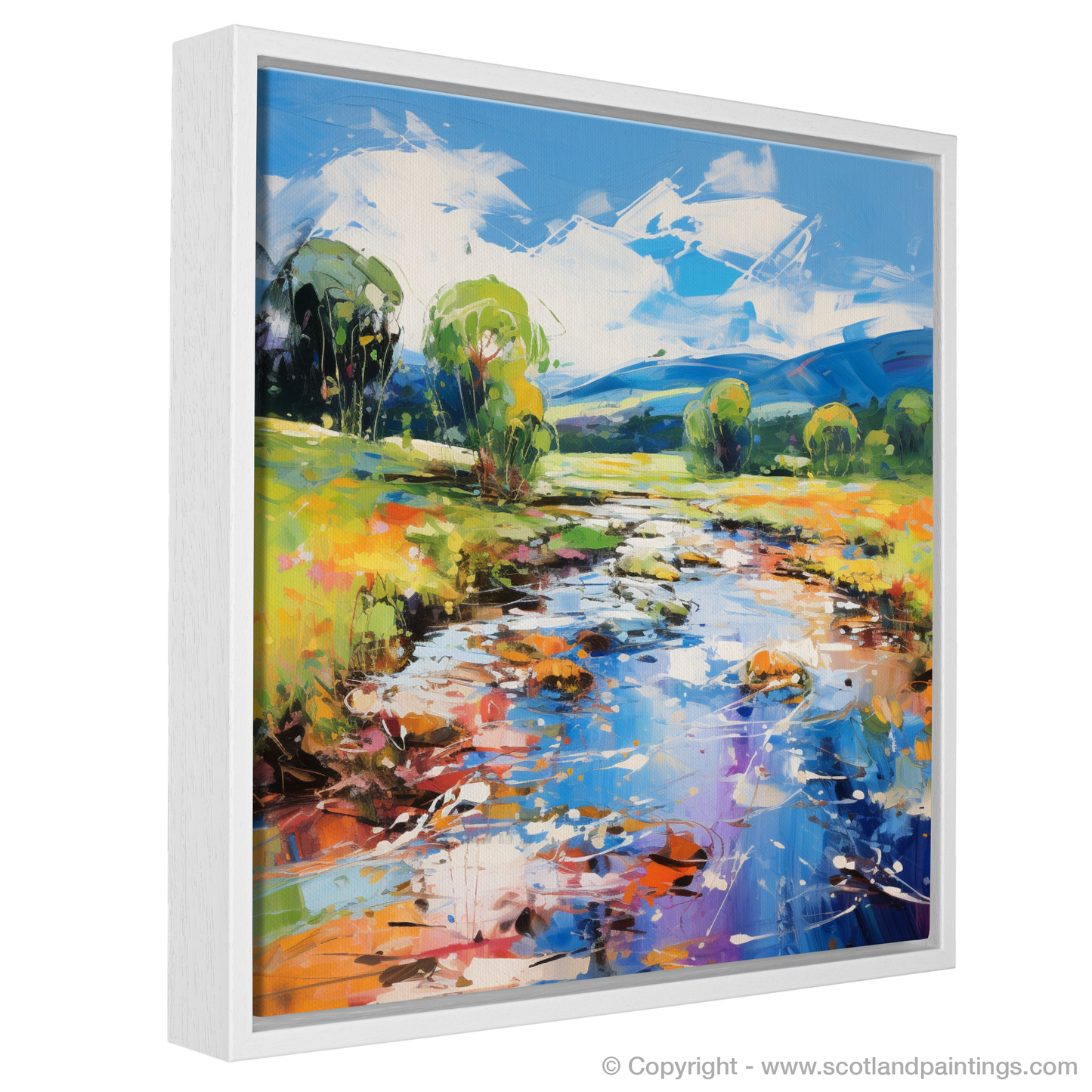 Painting and Art Print of River Carron, Ross-shire in summer entitled "Summer Symphony on River Carron".