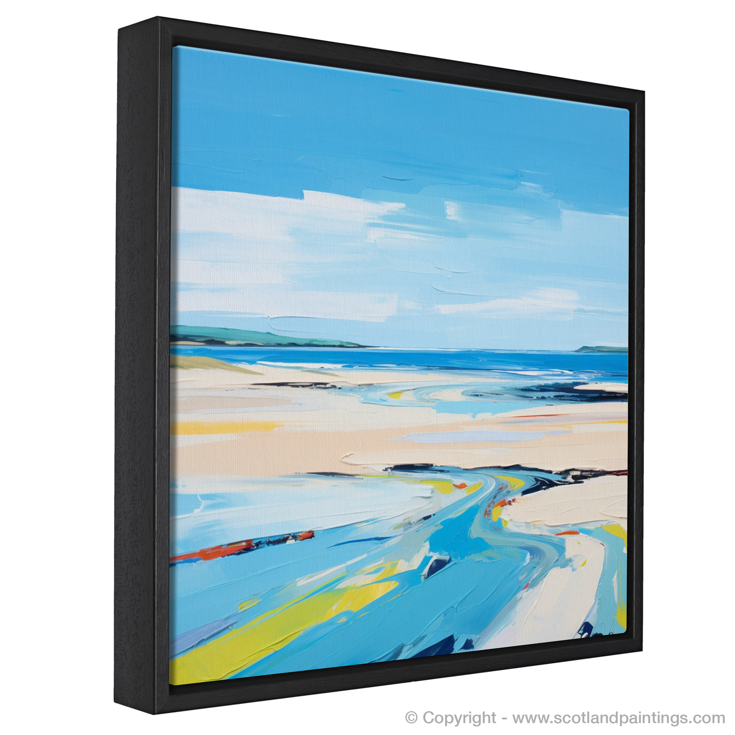 Painting and Art Print of St Cyrus Beach, Aberdeenshire in summer entitled "Aberdeenshire Summer Abstract".