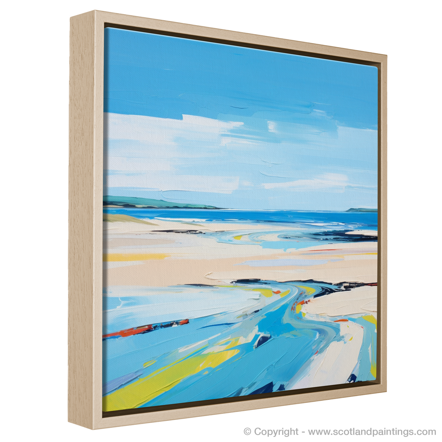 Painting and Art Print of St Cyrus Beach, Aberdeenshire in summer entitled "Aberdeenshire Summer Abstract".