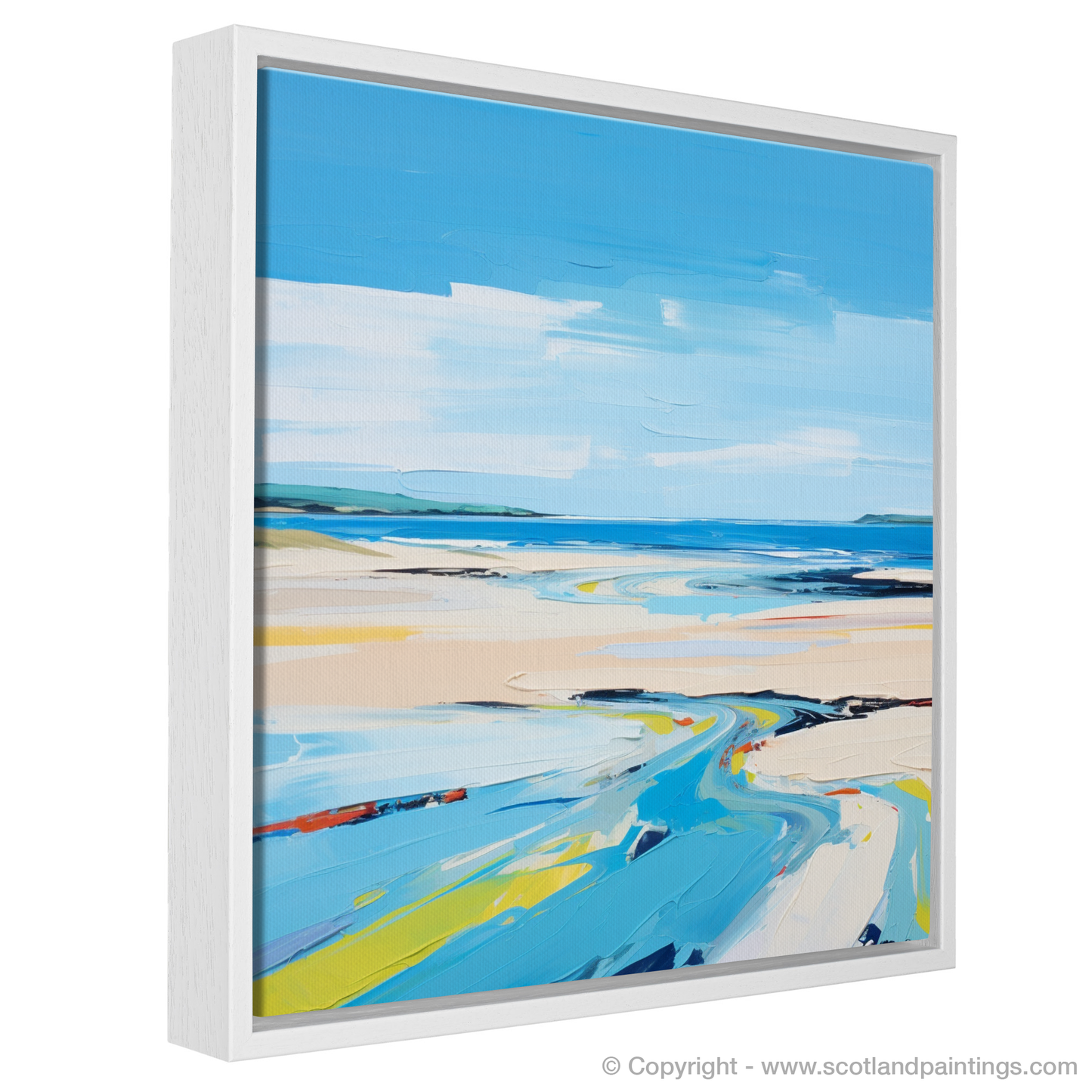 Painting and Art Print of St Cyrus Beach, Aberdeenshire in summer entitled "Aberdeenshire Summer Abstract".