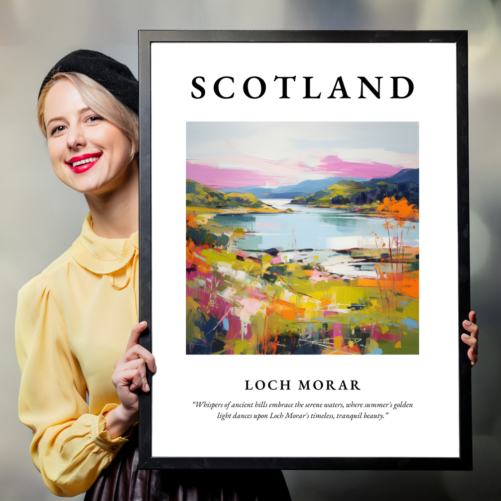 Person holding a poster of Loch Morar