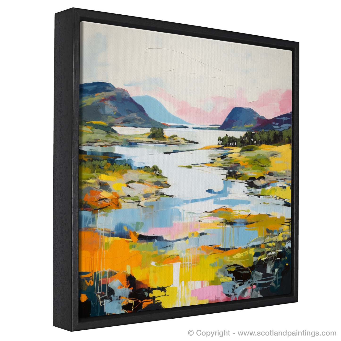 Painting and Art Print of Loch Morar, Highlands in summer entitled "Summer Serenity at Loch Morar".