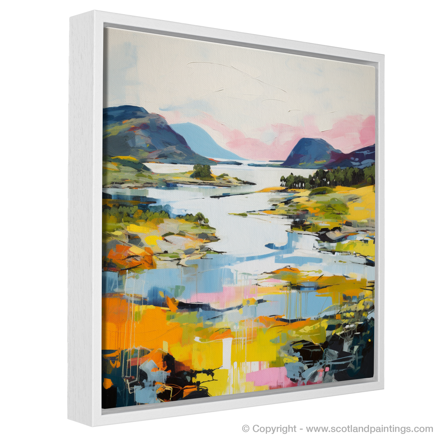 Painting and Art Print of Loch Morar, Highlands in summer entitled "Summer Serenity at Loch Morar".