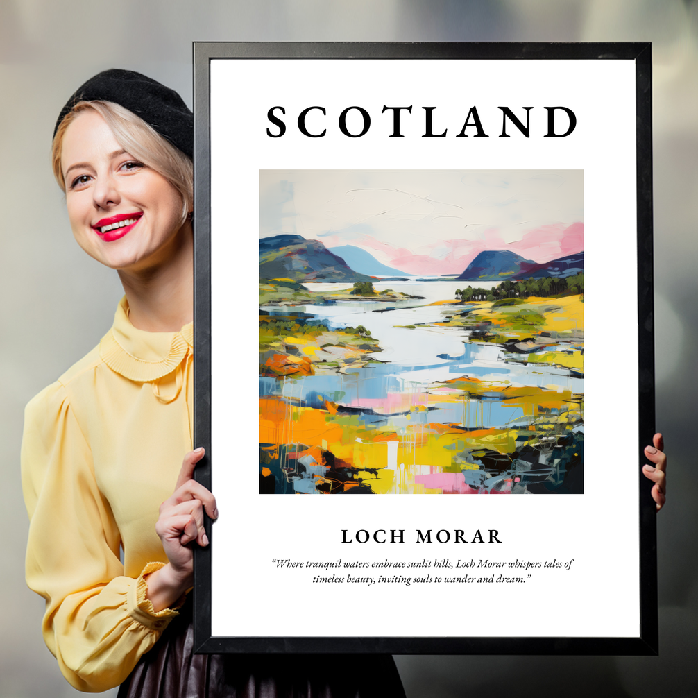 Person holding a poster of Loch Morar