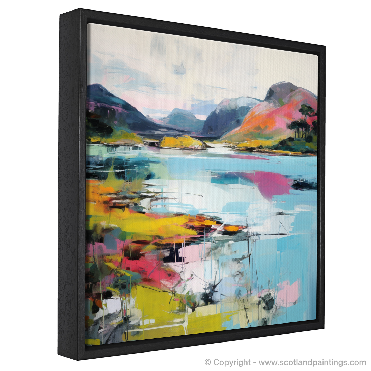 Painting and Art Print of Loch Morar, Highlands in summer entitled "Summer Serenity at Loch Morar".