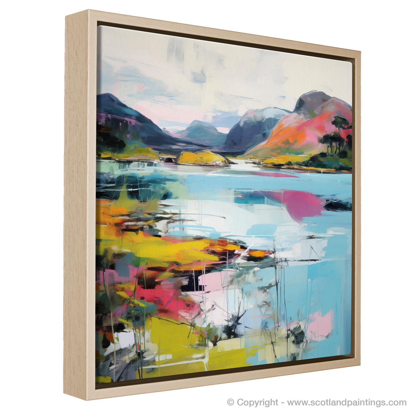 Painting and Art Print of Loch Morar, Highlands in summer entitled "Summer Serenity at Loch Morar".