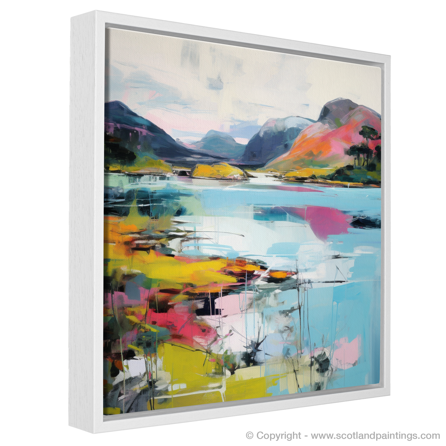 Painting and Art Print of Loch Morar, Highlands in summer entitled "Summer Serenity at Loch Morar".