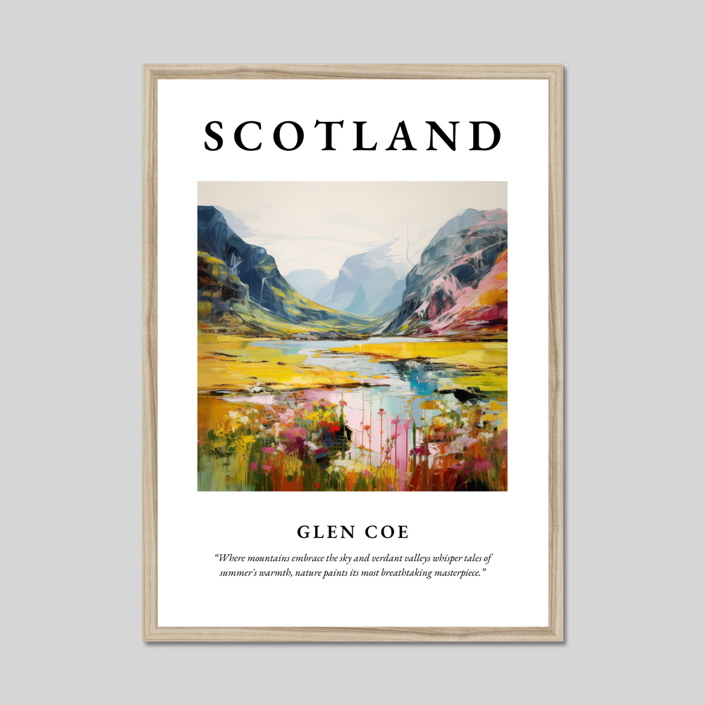 Poster in a natural frame with the word Scotland