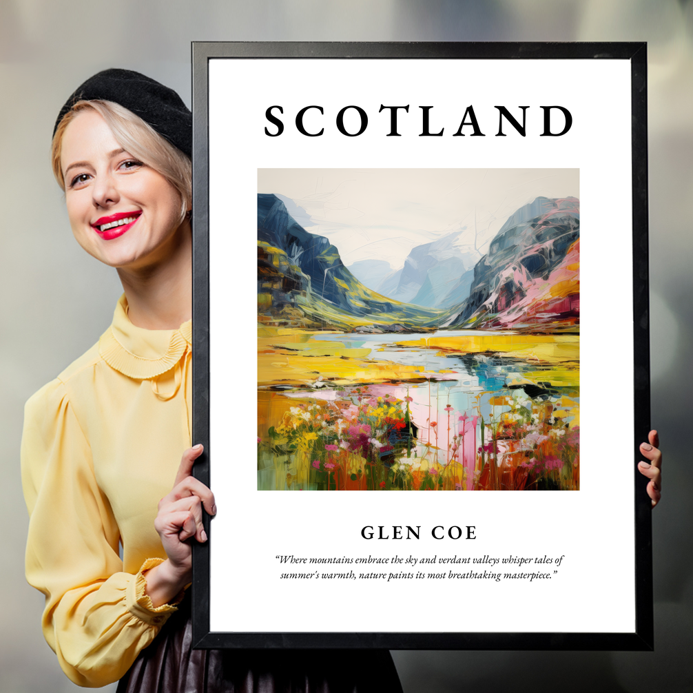 Person holding a poster of Glen Coe