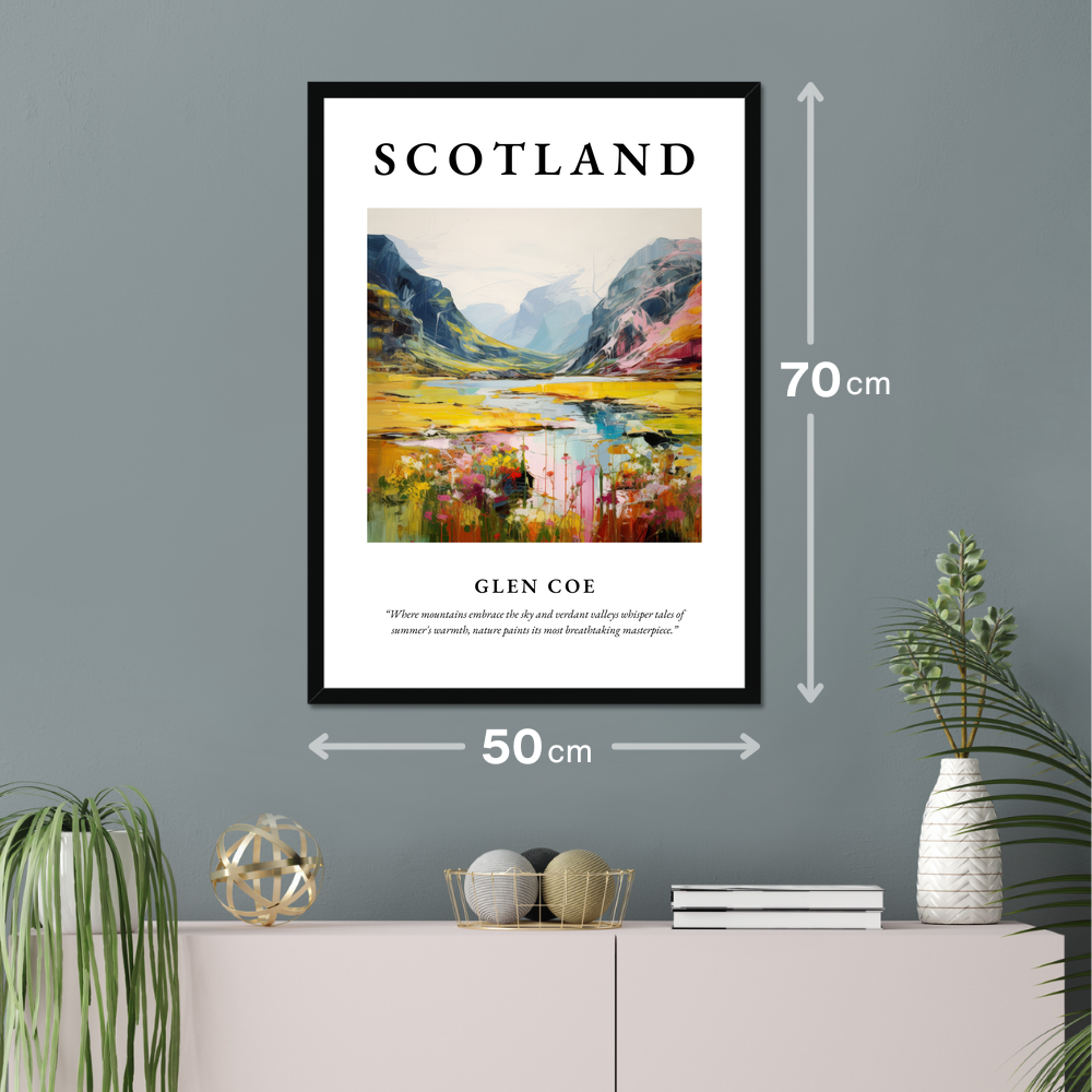 Poster of Glen Coe hanging on a wall