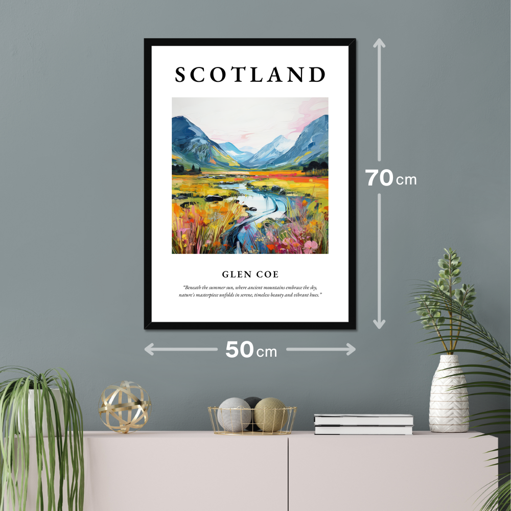 Poster of Glen Coe hanging on a wall