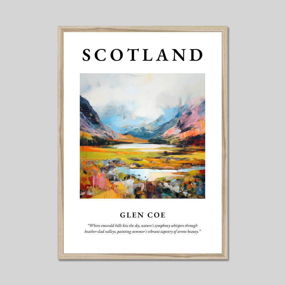 Poster in a natural frame with the word Scotland