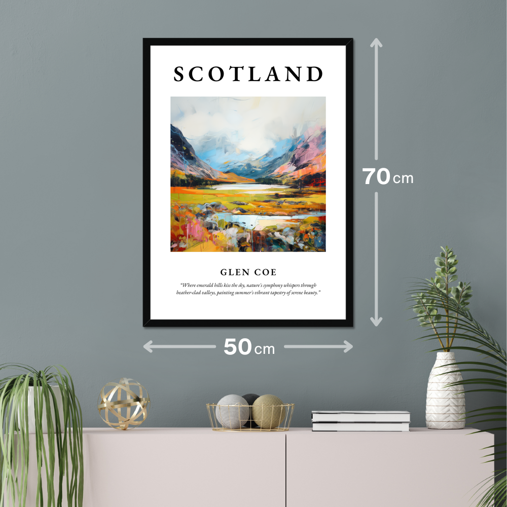 Poster of Glen Coe hanging on a wall