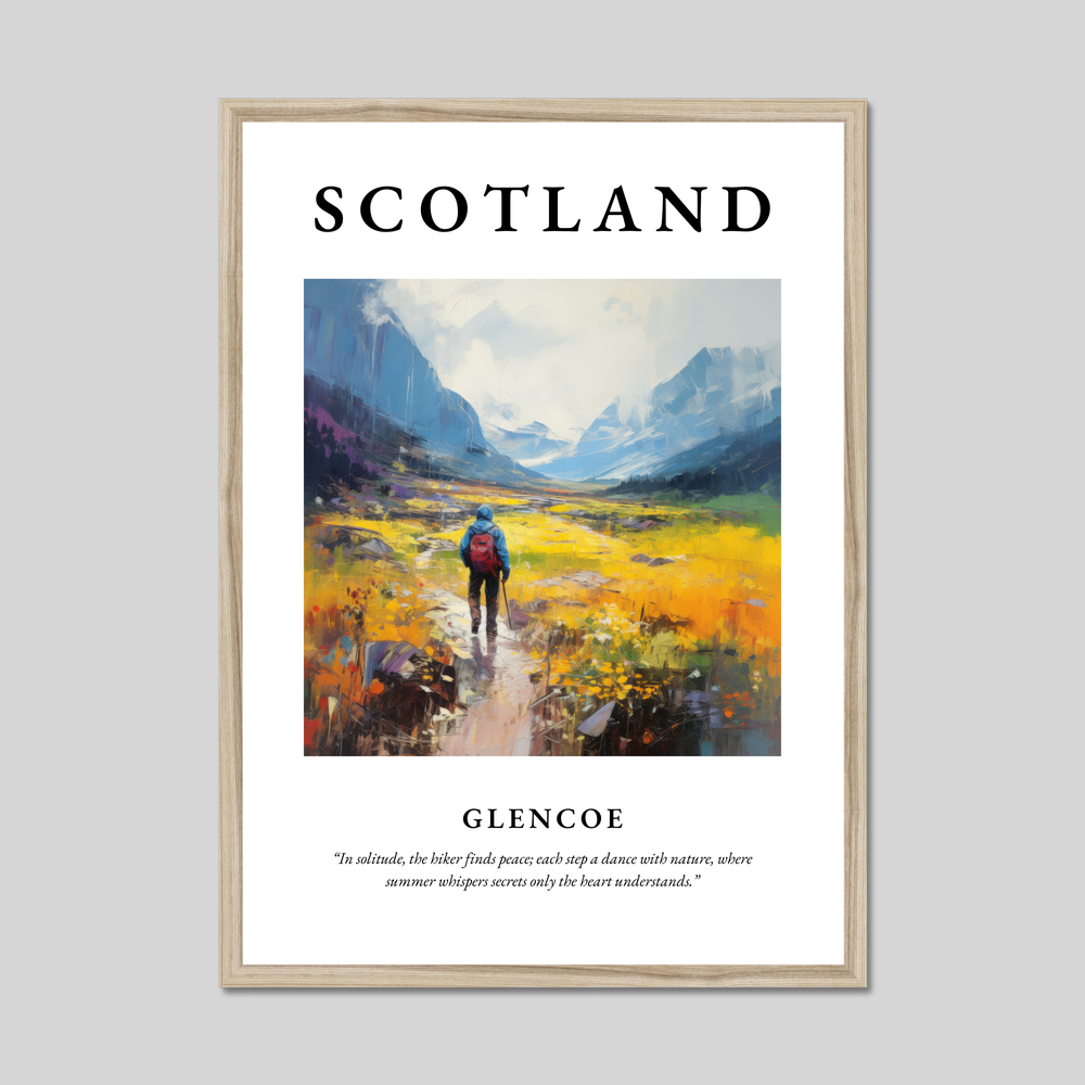 Poster in a natural frame with the word Scotland