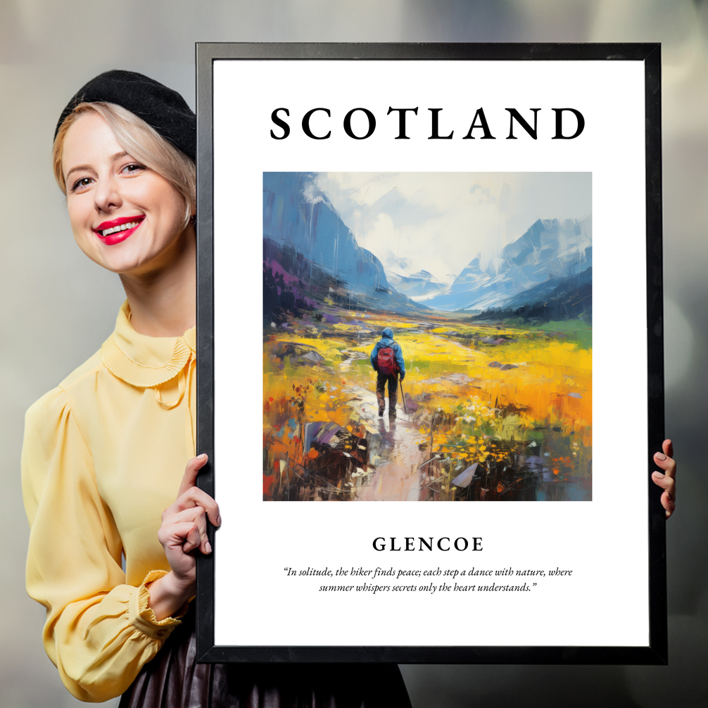 Person holding a poster of Glencoe