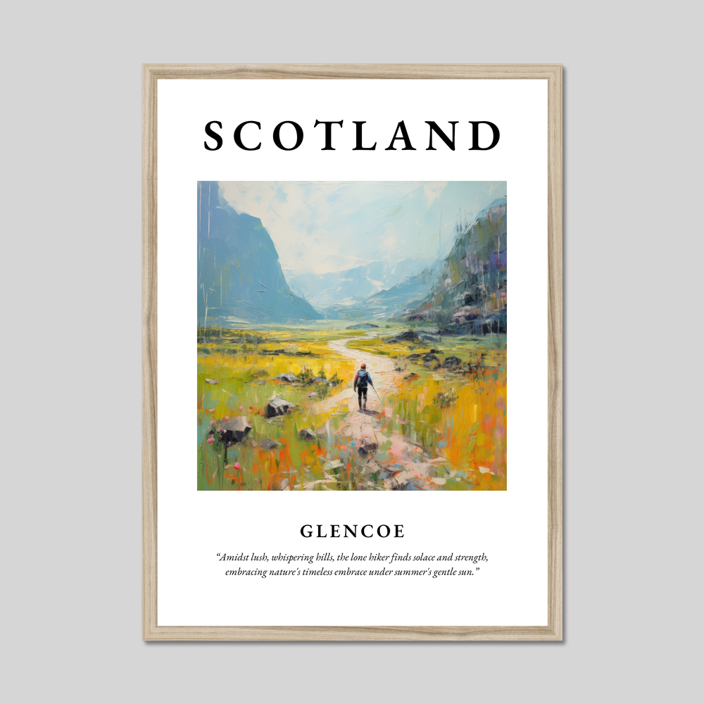 Poster in a natural frame with the word Scotland