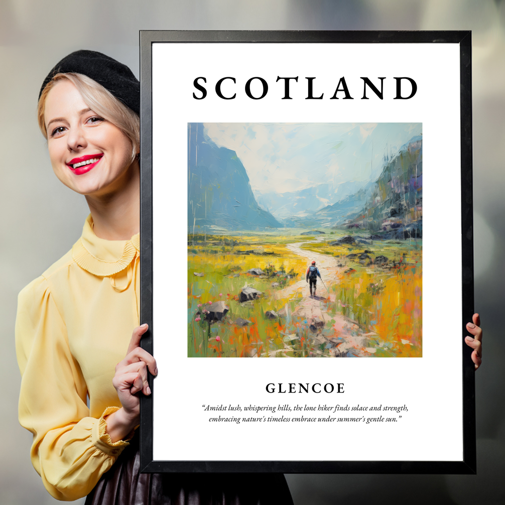 Person holding a poster of Glencoe