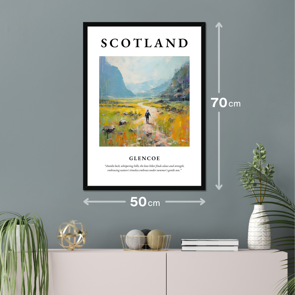 Poster of Glencoe hanging on a wall