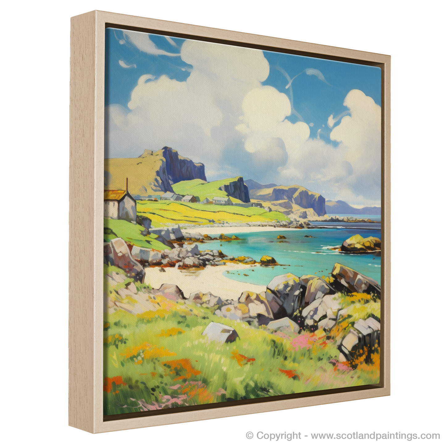 Painting and Art Print of Isle of Mull, Inner Hebrides in summer entitled "Summer Serenade: Vibrant Isle of Mull".