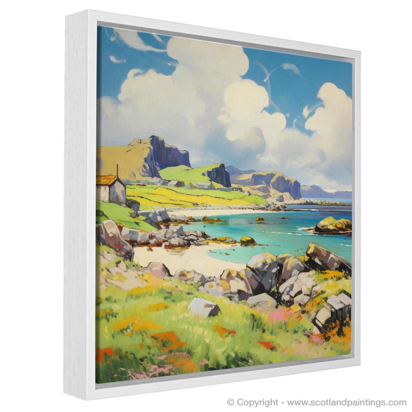 Painting and Art Print of Isle of Mull, Inner Hebrides in summer entitled "Summer Serenade: Vibrant Isle of Mull".