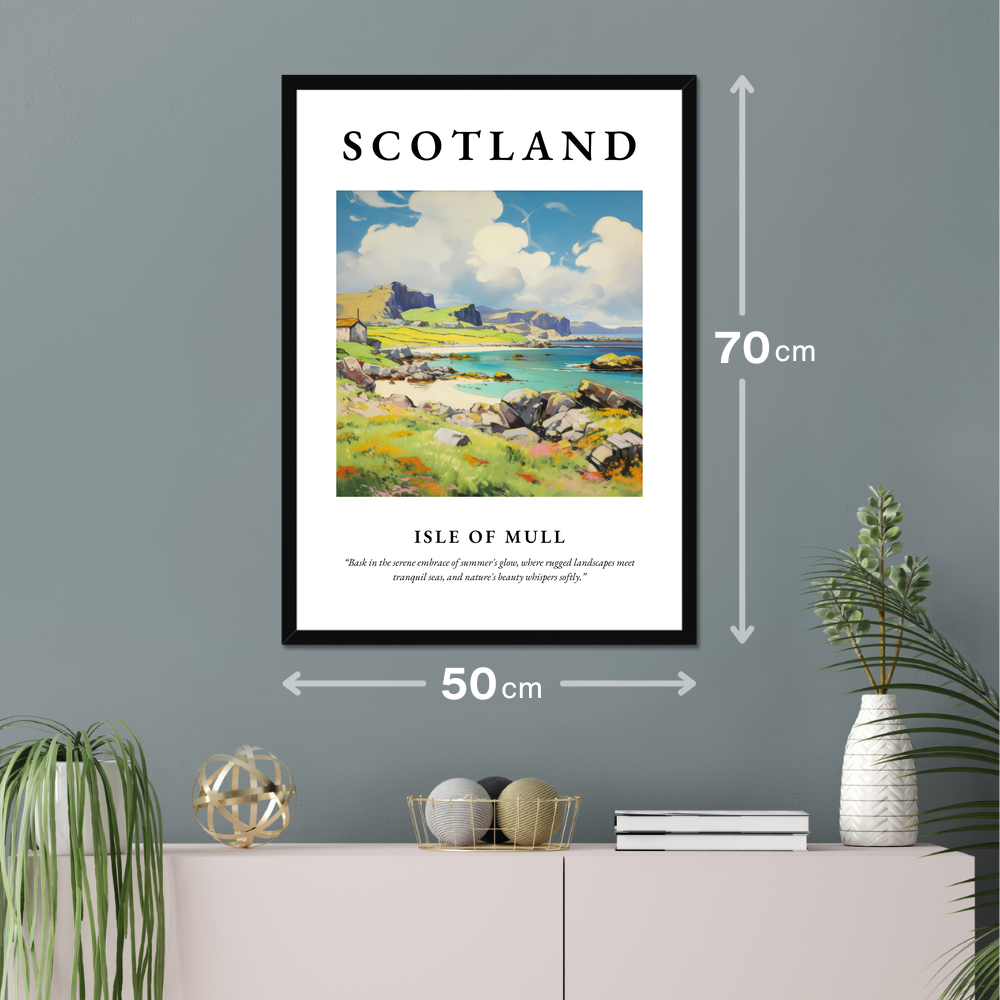 Poster of Isle of Mull hanging on a wall