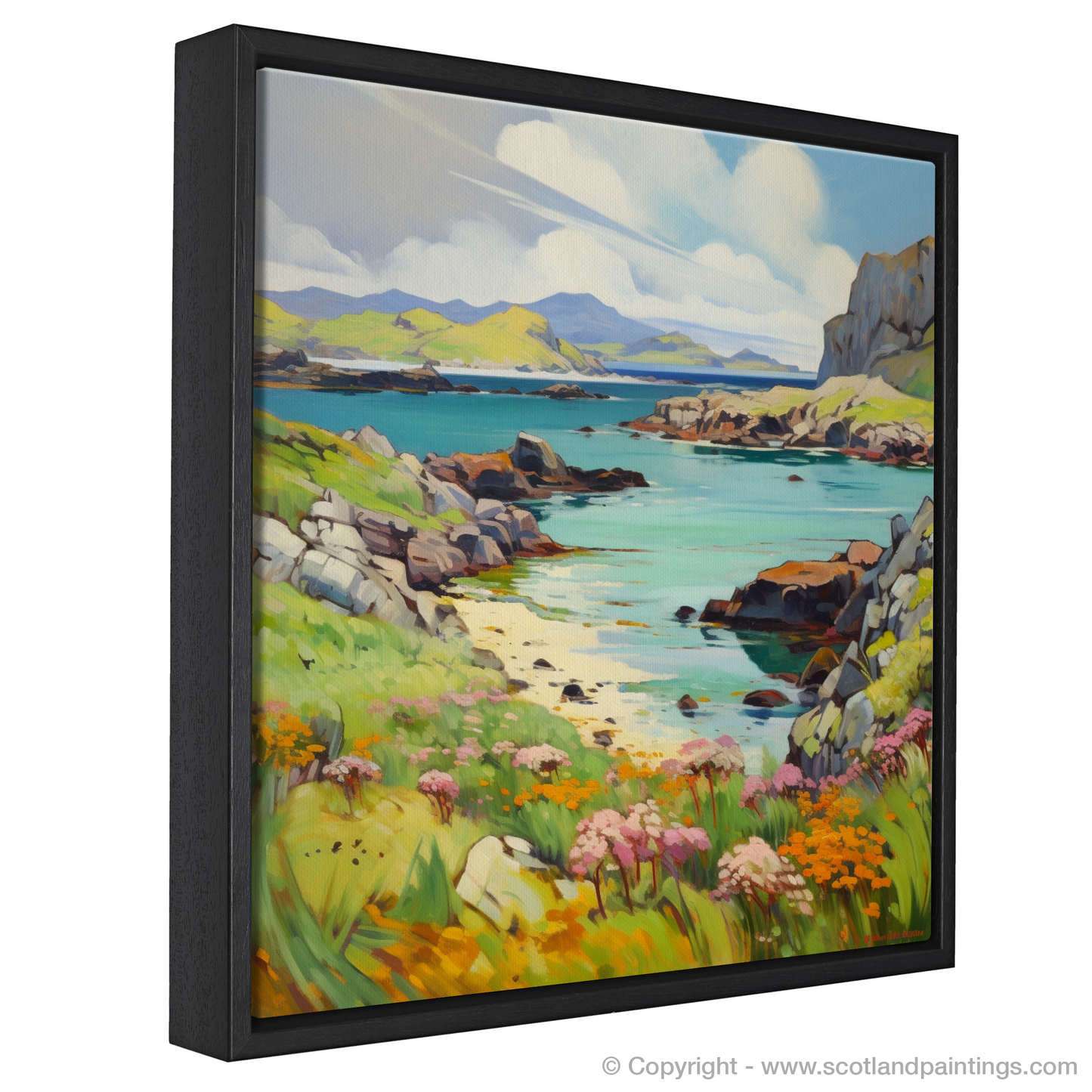 Painting and Art Print of Isle of Mull, Inner Hebrides in summer entitled "Isle of Mull Summer Radiance".