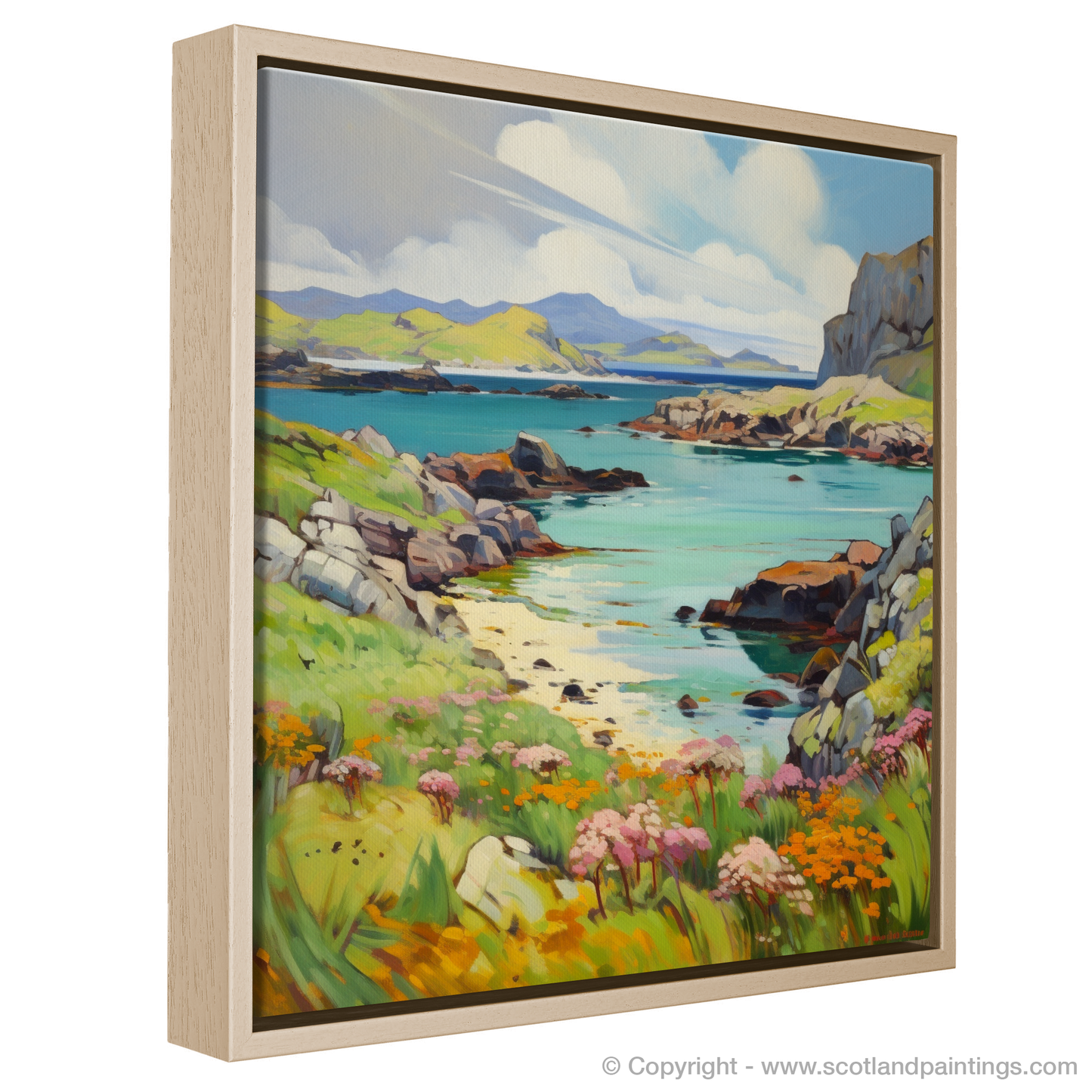 Painting and Art Print of Isle of Mull, Inner Hebrides in summer entitled "Isle of Mull Summer Radiance".