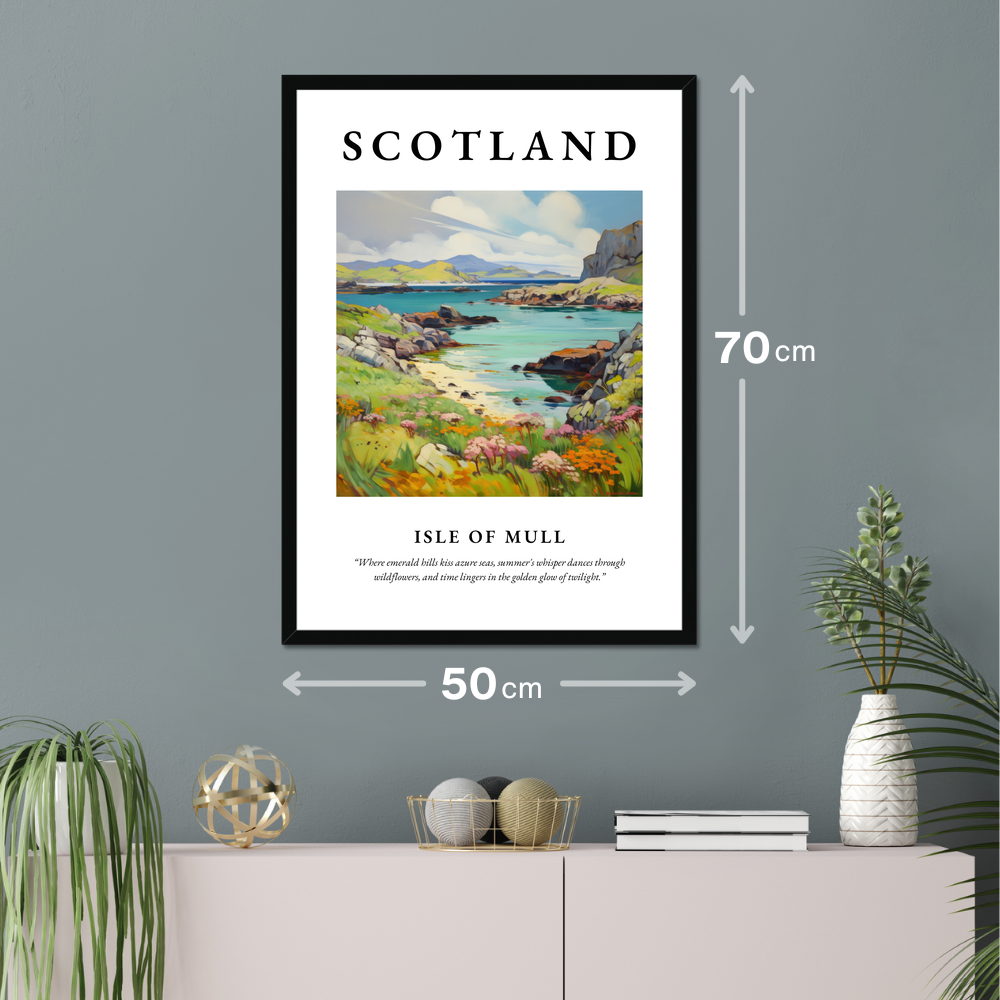 Poster of Isle of Mull hanging on a wall