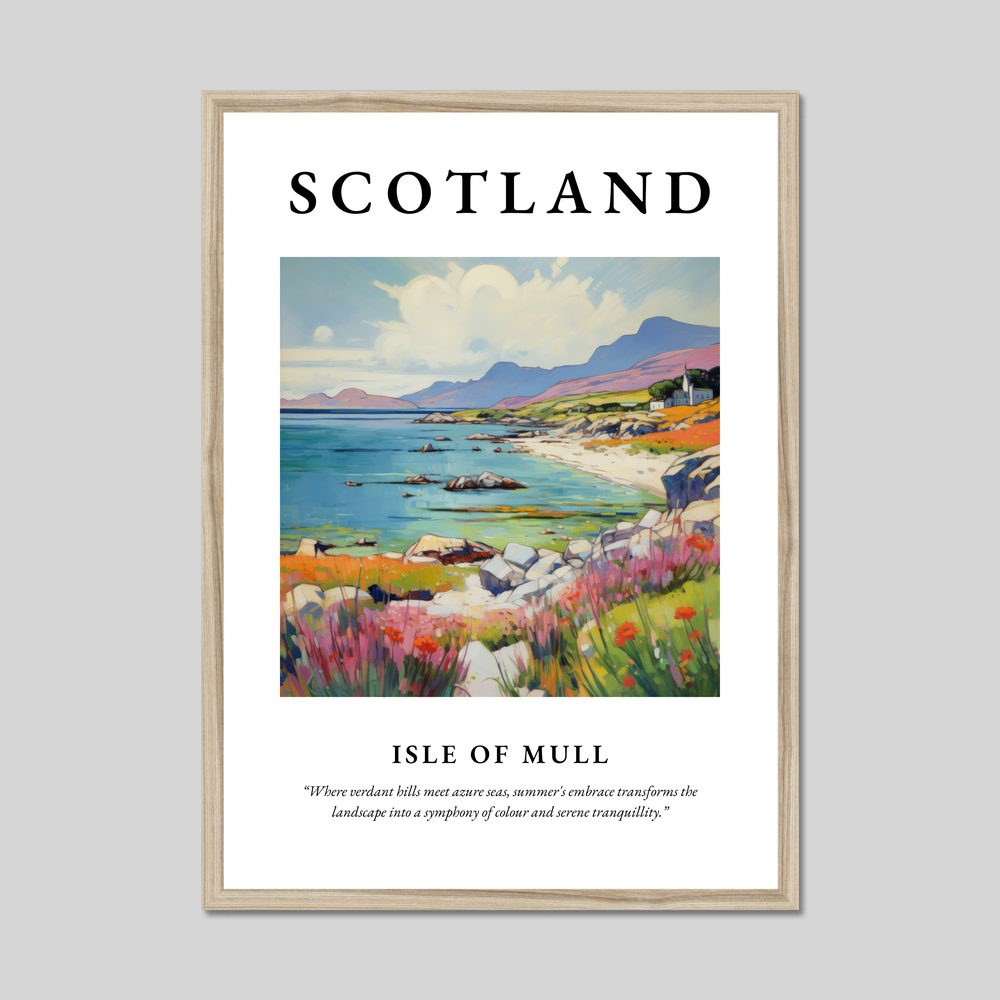 Poster in a natural frame with the word Scotland