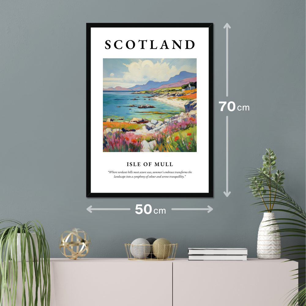 Poster of Isle of Mull hanging on a wall