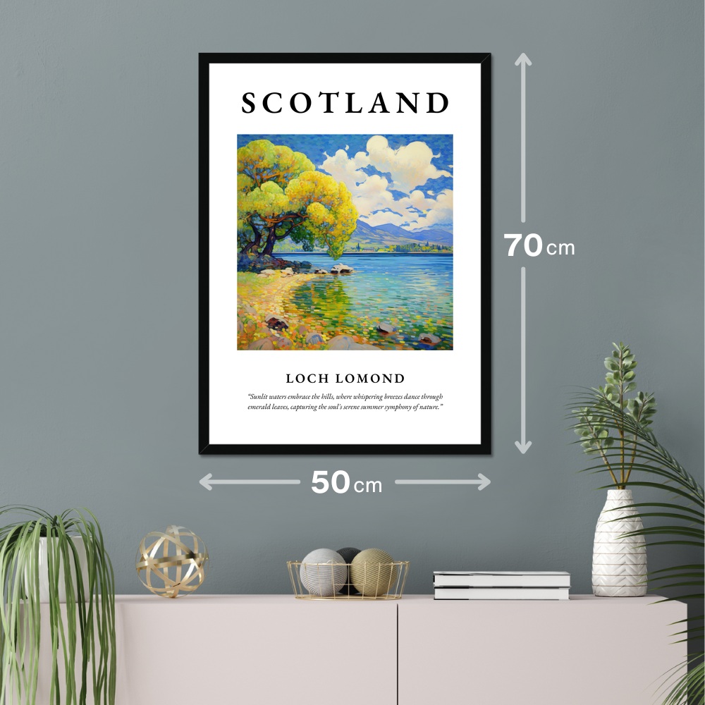 Poster of Loch Lomond hanging on a wall