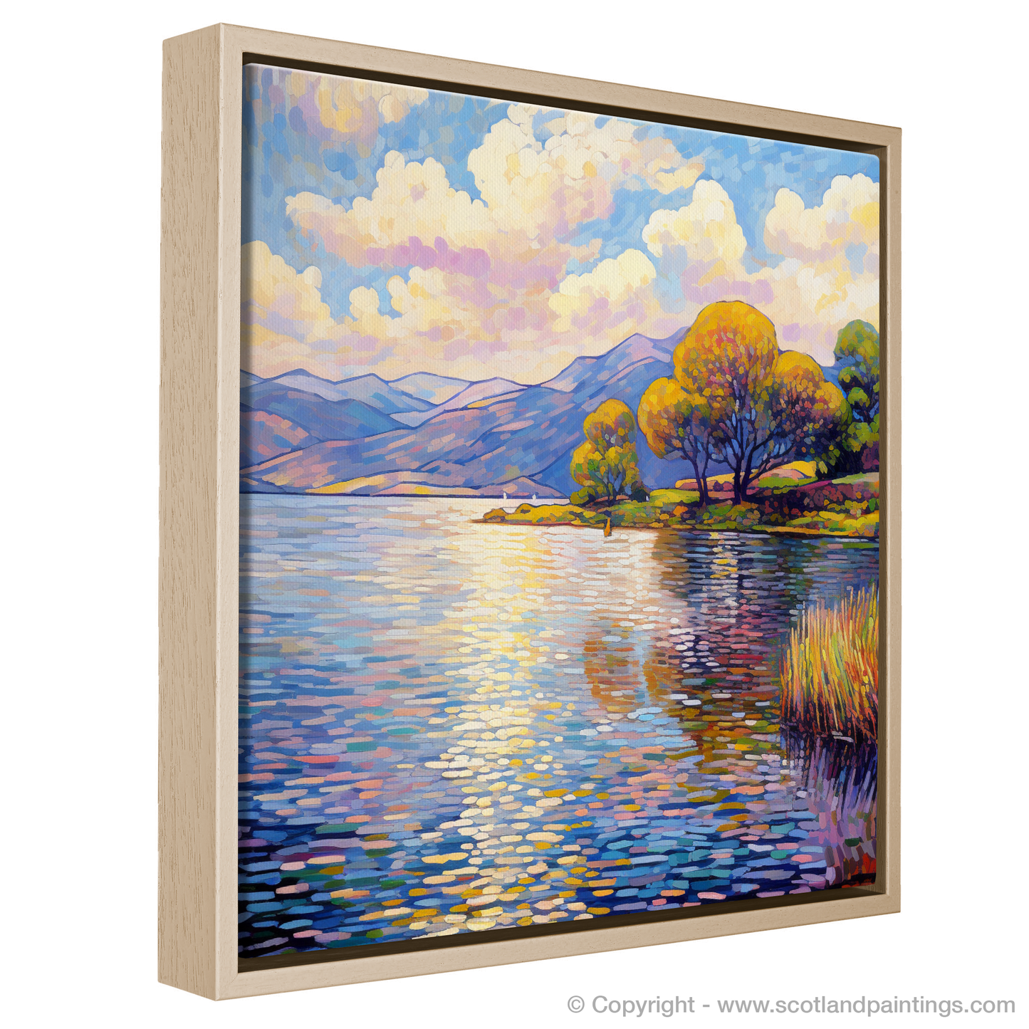 Painting and Art Print of Loch Lomond in summer entitled "Summer Serenity at Loch Lomond".