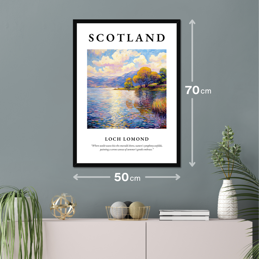 Poster of Loch Lomond hanging on a wall