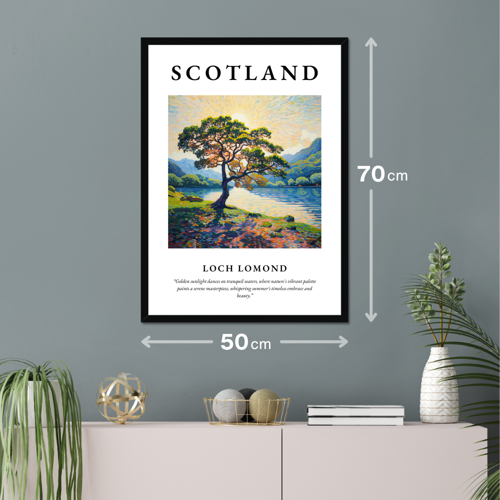 Poster of Loch Lomond hanging on a wall