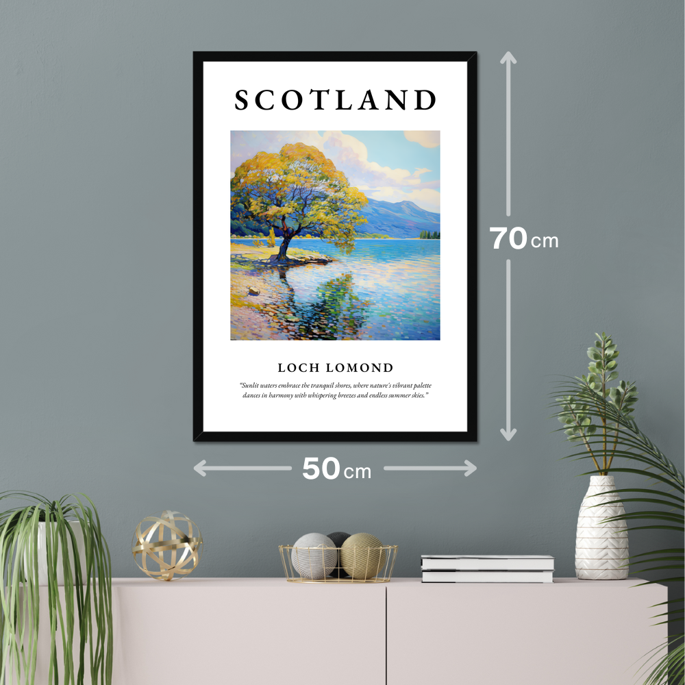 Poster of Loch Lomond hanging on a wall