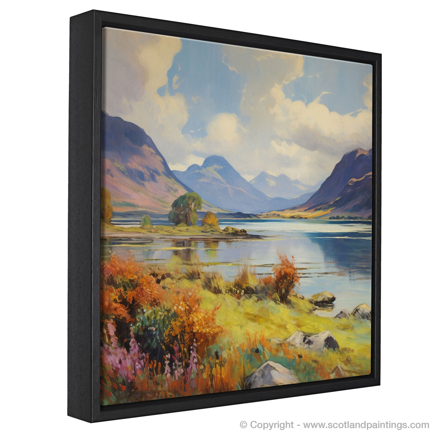 Painting and Art Print of Loch Leven, Highlands in summer entitled "Summer Serenade at Loch Leven Highlands".