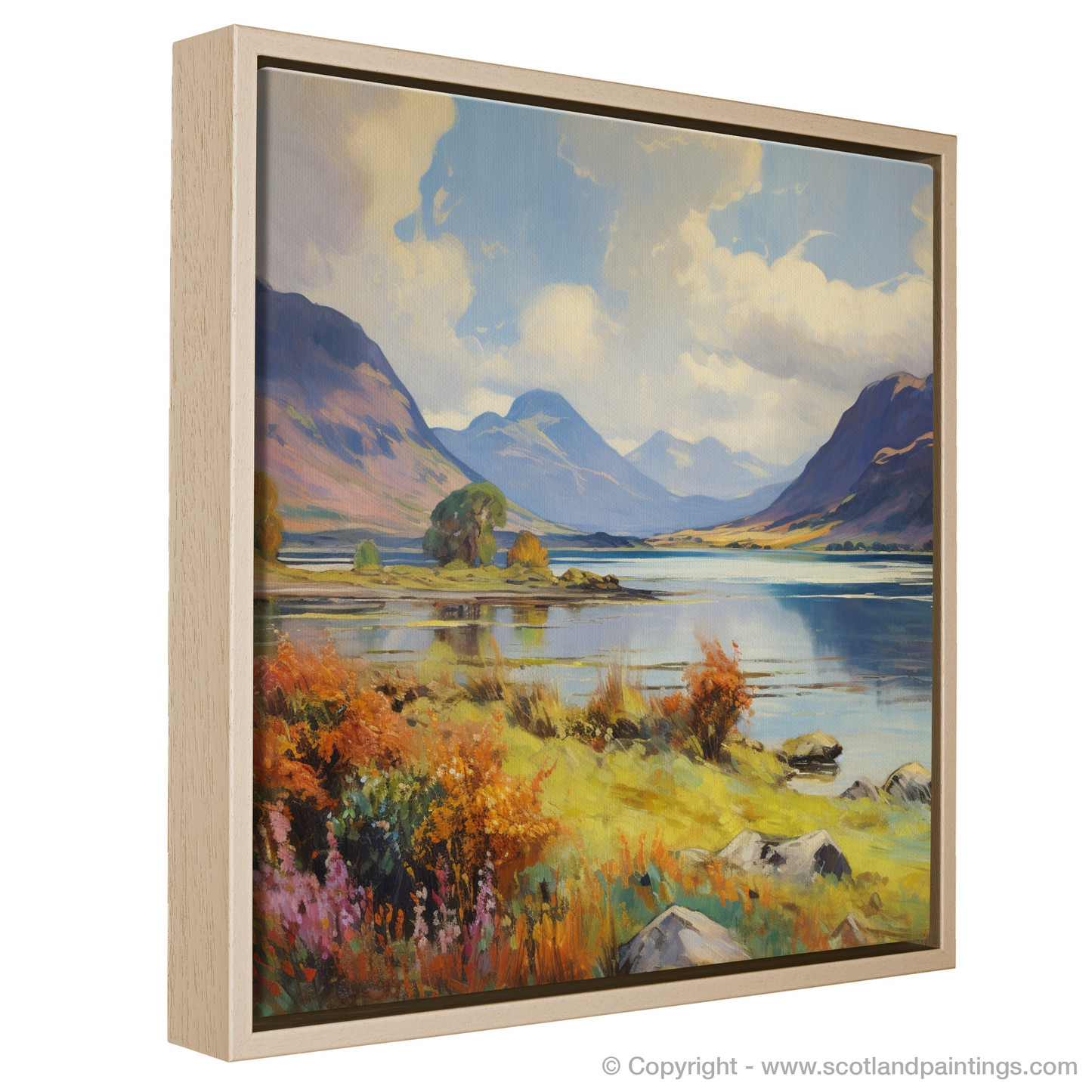 Painting and Art Print of Loch Leven, Highlands in summer entitled "Summer Serenade at Loch Leven Highlands".