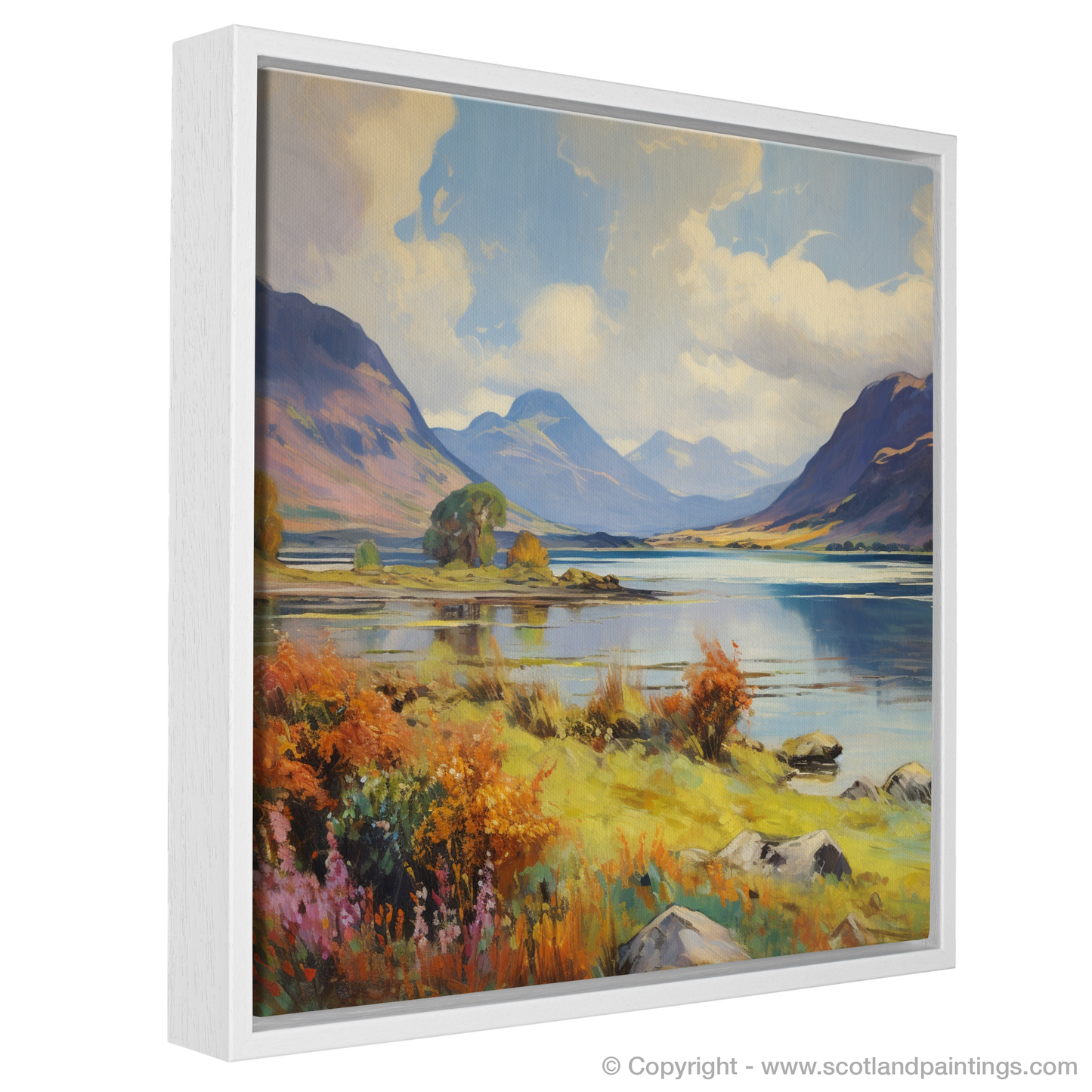 Painting and Art Print of Loch Leven, Highlands in summer entitled "Summer Serenade at Loch Leven Highlands".