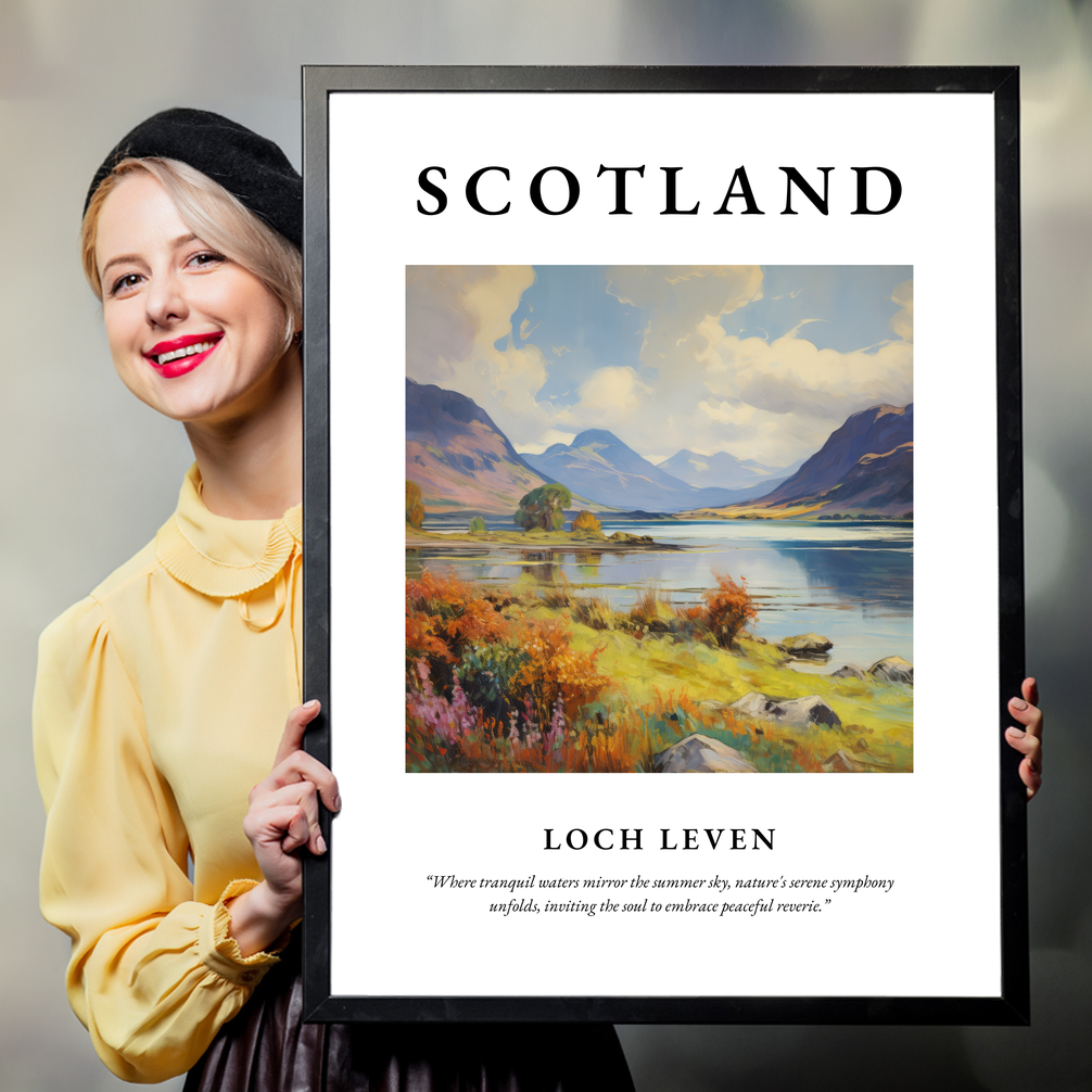 Person holding a poster of Loch Leven