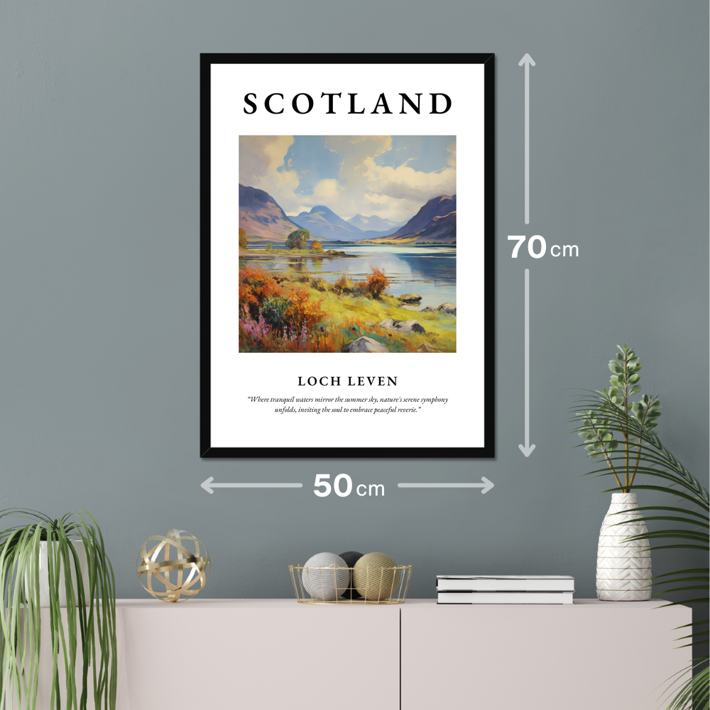 Poster of Loch Leven hanging on a wall